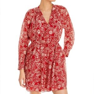 Rebecca Taylor Labyrinth Printed Long Sleeve Dress Cotton Silk Boho Casual NWT